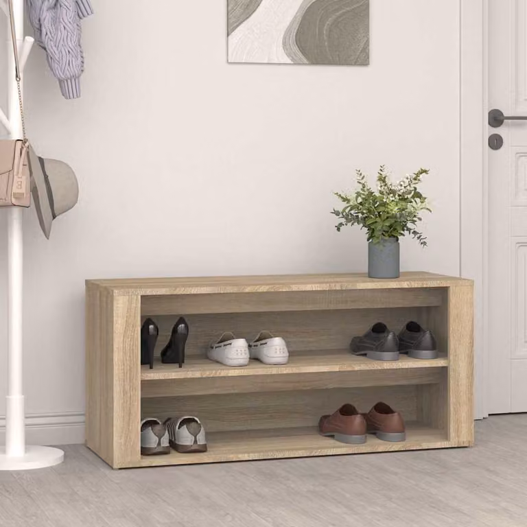 Scarpiera vidaXL in Rovere Sonoma, colore Marrone, L 100 cm x P 35 cm x H 45 cm