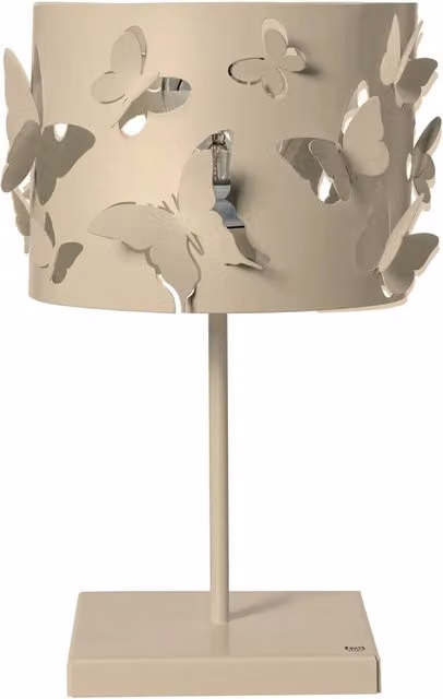 Lampada da tavolo Farfallosa Arti & Mestieri in metallo beige L/P/H: 20 x 20 x 37,2 cm con attacco E27 – 1
