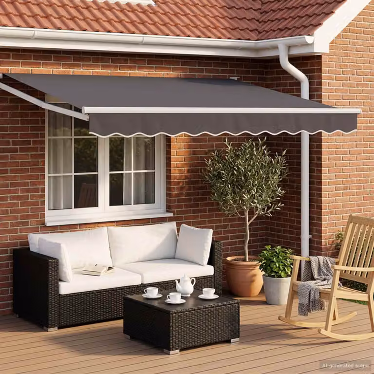 Tettuccio elettrico retrattile vidaXL in antracite con struttura in alluminio e copertura in poliestere L: 2,5 m x P: 2 m