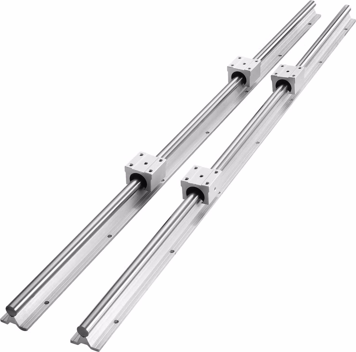 Guida lineare Guida lineare 2 pz. SBR20-800mm Acciaio al carbonio Guida in alluminio con 4 pz. blocchi di scorrimento SBR20UU Cuscinetto lineare Blocco cuscinetto