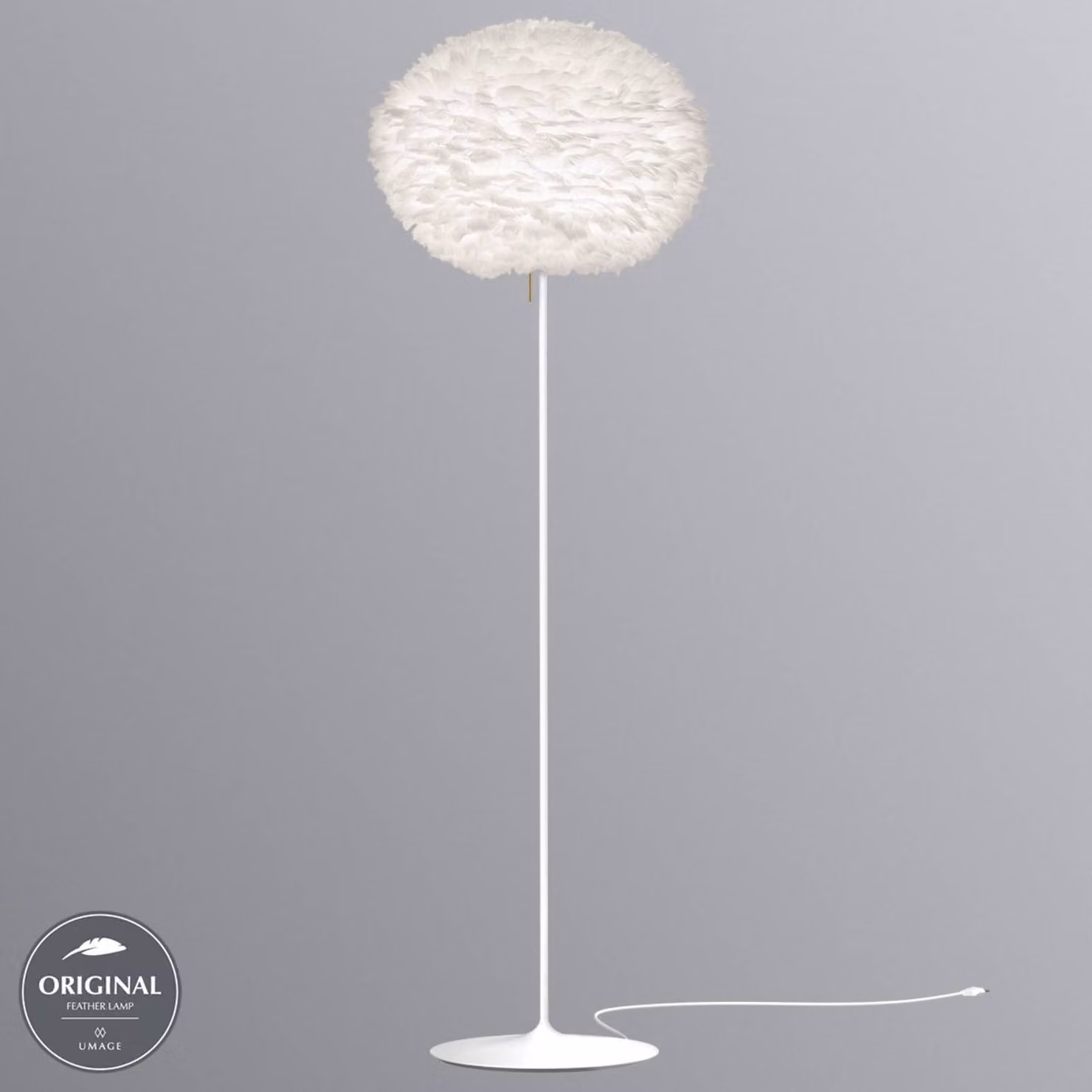 UMAGE Lampada da terra di design Eos, Bianco / Opale, Soggiorno / Sala da pranzo, Alluminio, Design, Lampada da terra