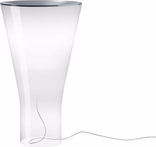 Foscarini Soffio Lampada da tavolo in vetro bianco e trasparente con tecnologia LED dimmabile e controllo touch