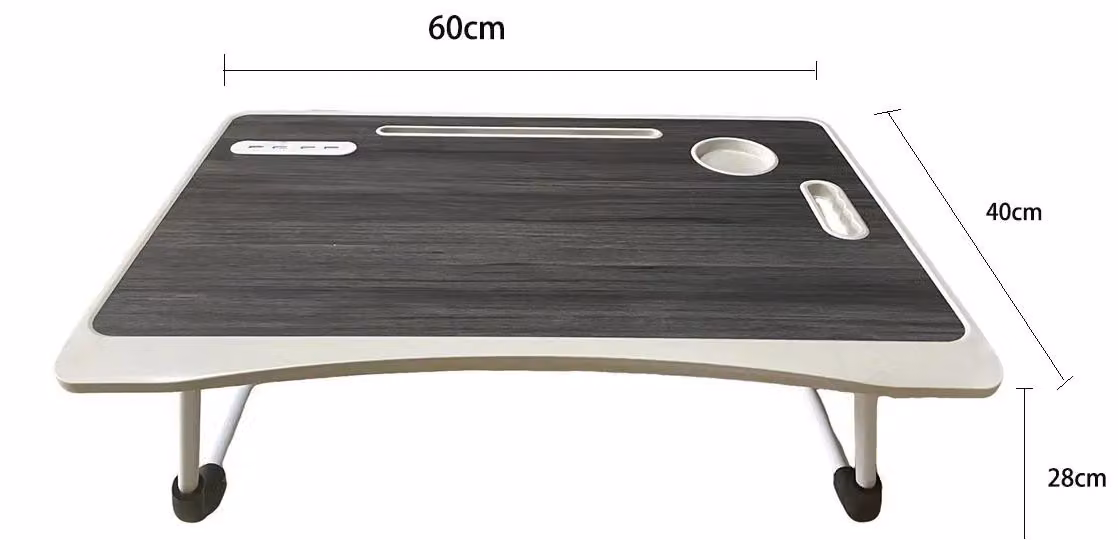 Tavolino da notte - Tavolo regolabile in altezza per laptop - Con rotelle - Struttura in metallo - Rettangolare - Stile moderno - Tipo B