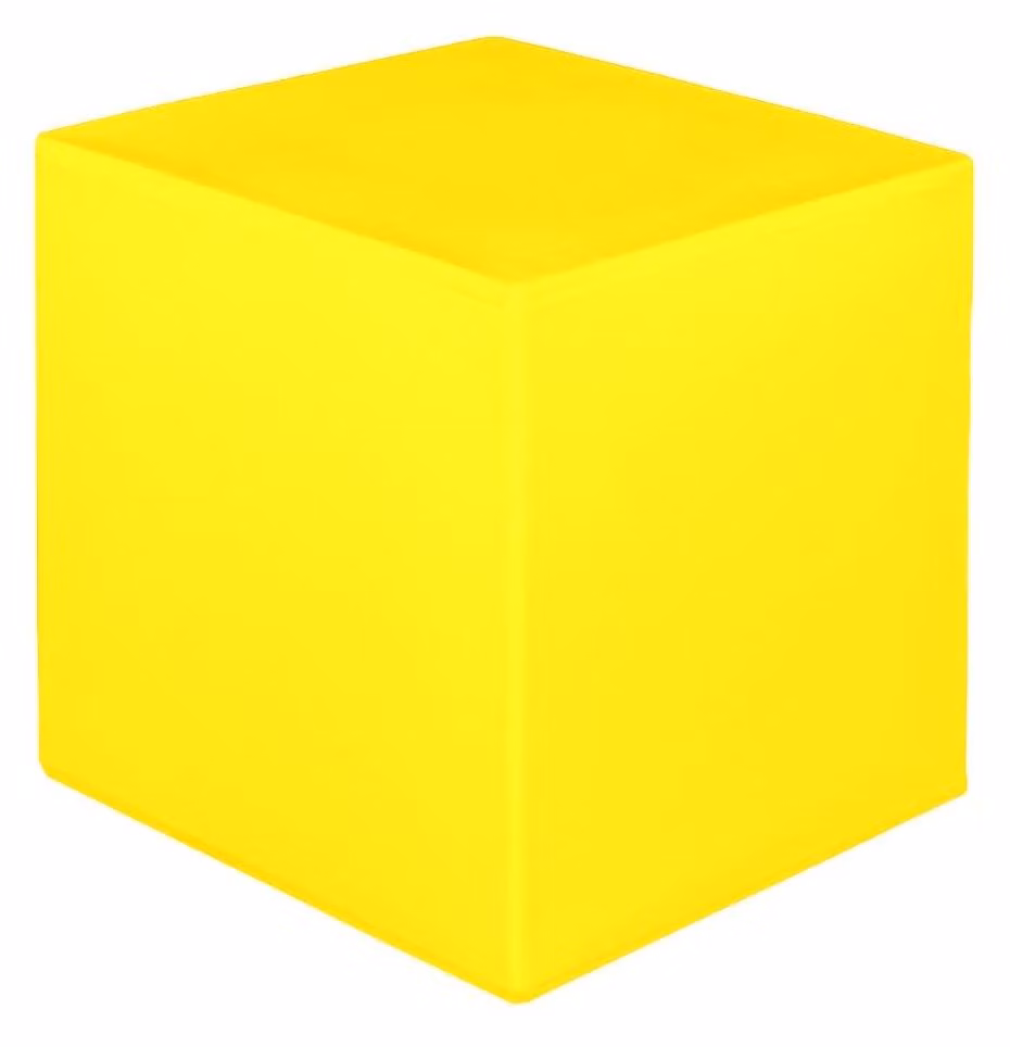 Cubetti in polietilene, dimensioni 25x25x25 cm, colore giallo, lavabili e resistenti