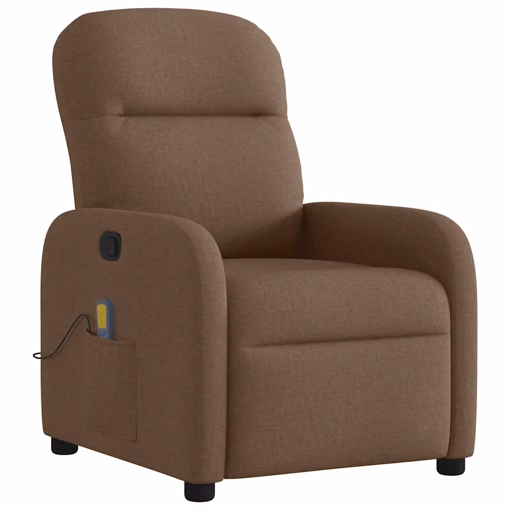 Poltrona Relax Reclinabile vidaXL in Tessuto Marrone con Braccioli e Regolazione Manuale – 2