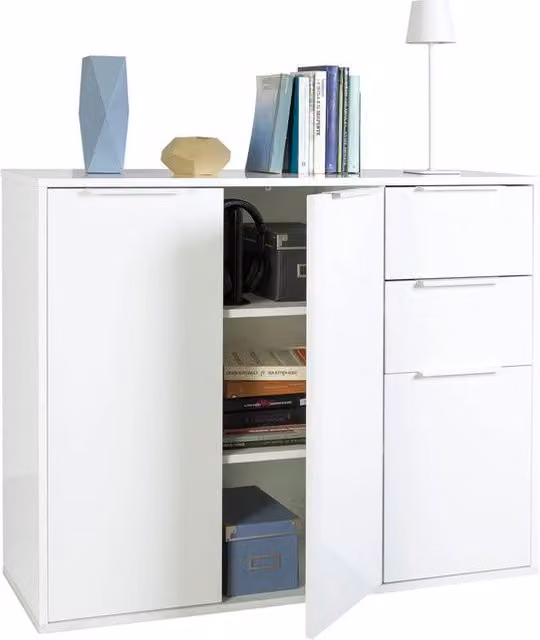 Mobile da cucina Composad Bianco Lucido con ante e cassetti L/P/H: 106 x 35 x 87 cm