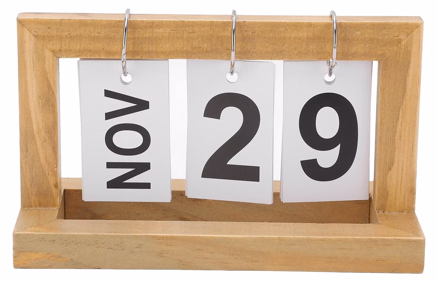 Piccolo calendario da tavolo, colore legno, mesi, date, fogli separati, decorazione da scrivania elegante e pratica