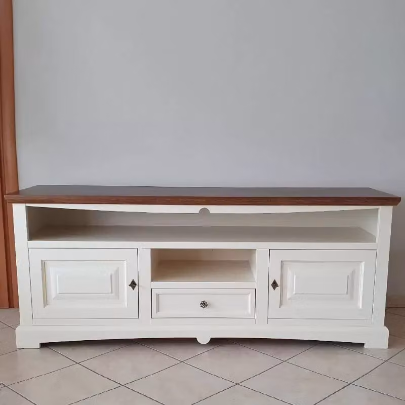 Mobile porta TV Goccia bicolore bianco e noce Mobili 2G L/P/H: 170 x 46 x 69 cm – 1