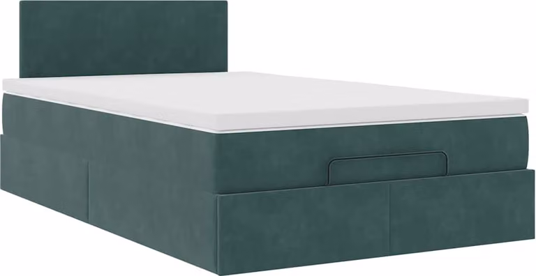 Struttura Letto Pouf con Materasso 120x200 cm Velluto