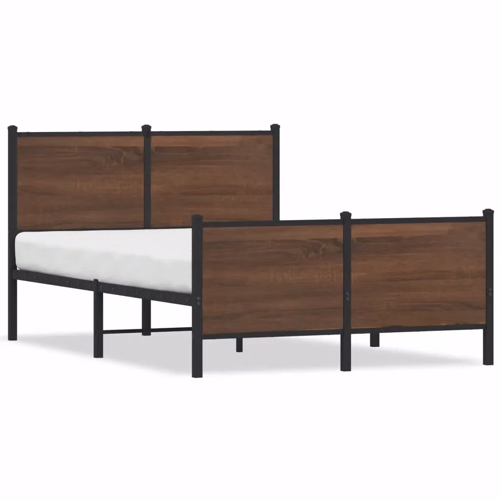 Struttura Letto con Giroletto in Metallo e Rovere Marrone Design Mania L: 137 cm, P: 190 cm – 2