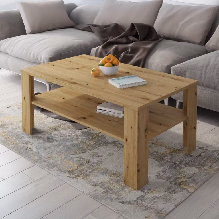 Dmora Tavolino da Salotto Rora 110x65x47h cm Marrone Rovere Nodi, un Vano Forma Rettangolare