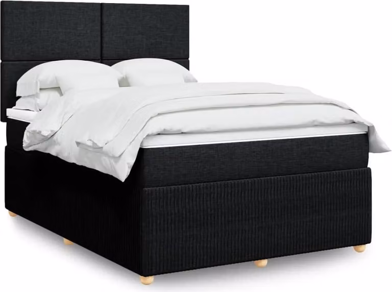 Maison Exclusive - Letto boxspring con materasso nero 140x200 cm Tessuto