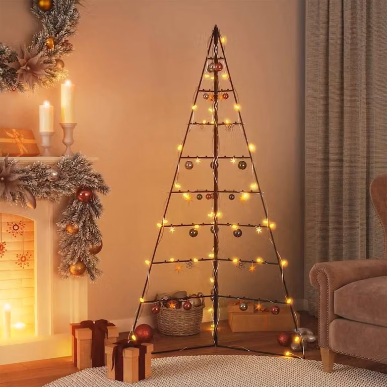 Albero di Natale decorativo moderno vidaXL in metallo nero, Altezza: 180 cm