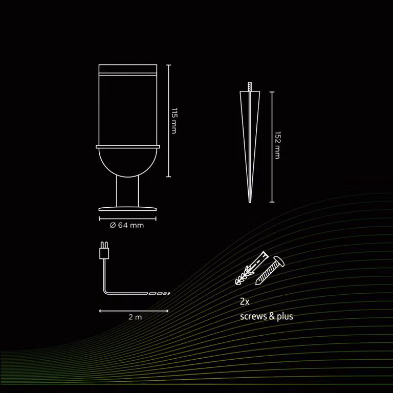 Calex Smart Outdoor Gardenspot faretto, CCT, RGB Gardenspot, dimmerabile, Nero, Plastica, Moderno