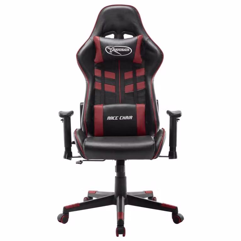 Sedia da Gaming Nera e Rosso Vino in Pelle finta
