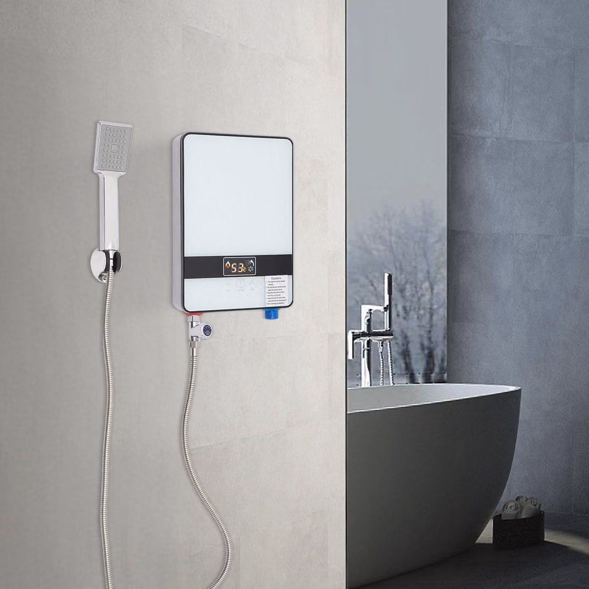 Riscaldatore istantaneo per caldaie - 6500 W - 8-10 litri al minuto - Grado di protezione IPX4 (resistente all'acqua) - Senza serbatoio