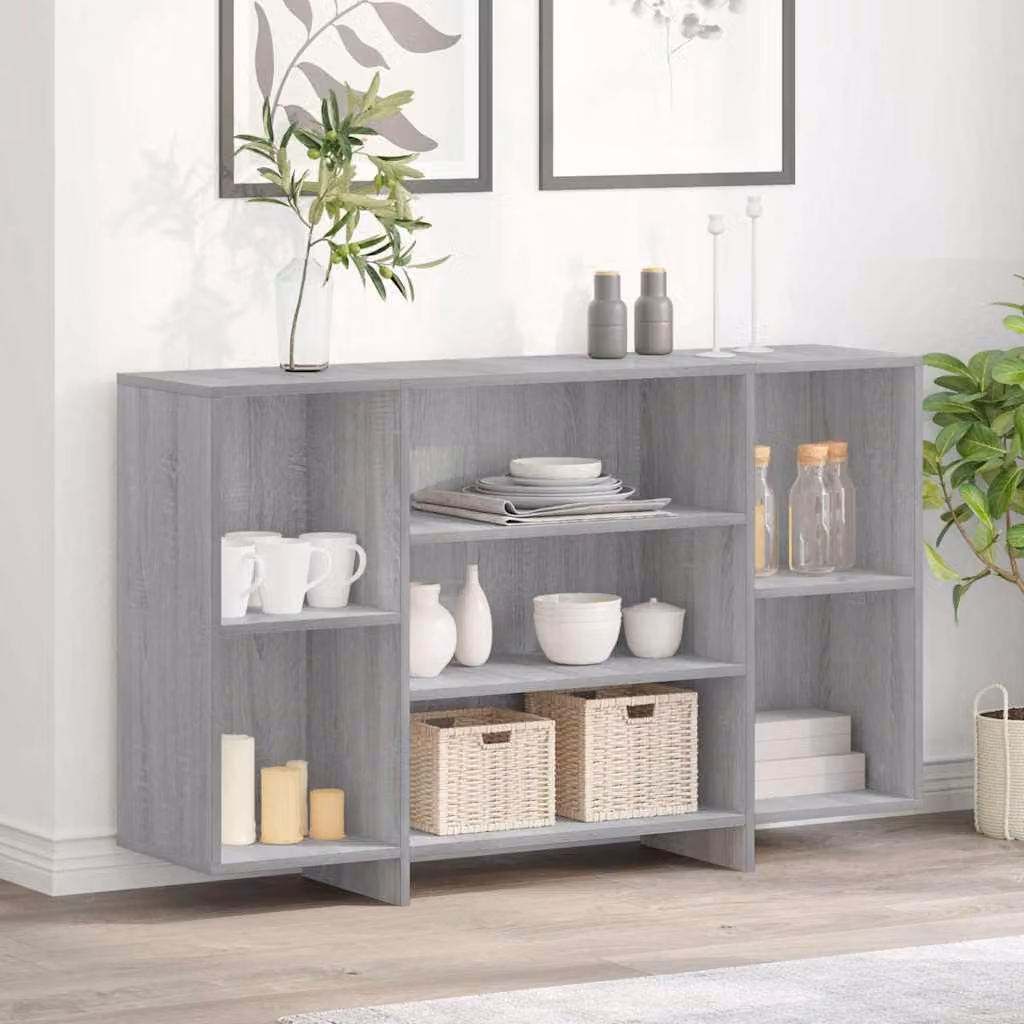 Credenza moderna vidaXL in MDF Grigio Sonoma, L 120 cm x P 30 cm x H 75 cm