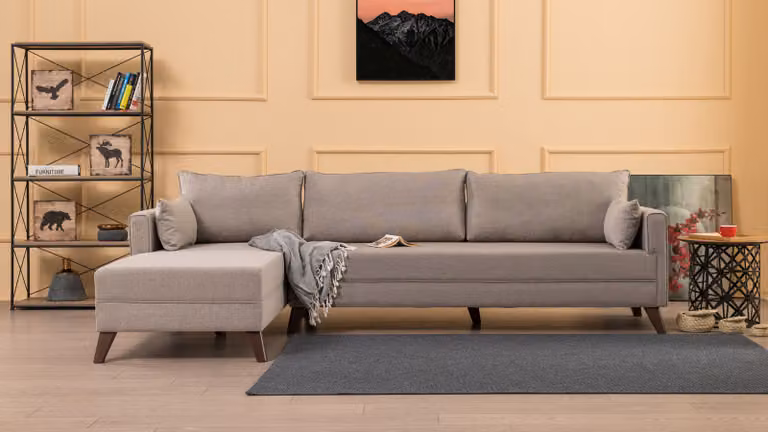 Hanah Home, Bella- BLC1512, crema, divano letto, struttura: Legno / MDF