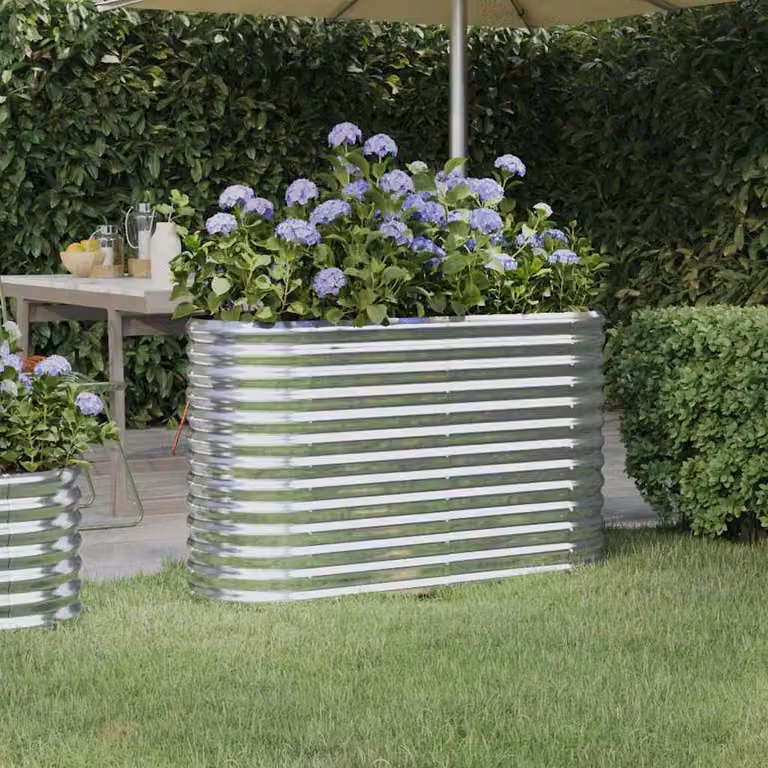 Letto rialzato da giardino vidaXL in acciaio zincato argento L: 114 cm, P: 40 cm, H: 68 cm