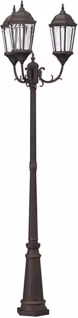 Lampada da giardino vintage HELLOSHOP26 in alluminio e vetro color bronzo, H x L x P: 235 x 61 x 53 cm
