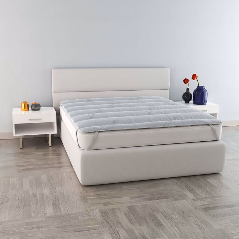Topper imbottito con bioVetroceramica, 160x195 cm, con 4 elastici