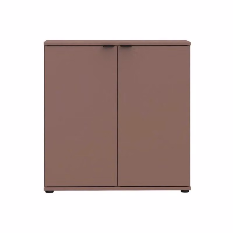Mobile multiuso Segno EFFEZETA con due ante e ripiani interni, colore marrone opaco, L 80,1 cm x P 34,1 cm x H 82,3 cm – 2