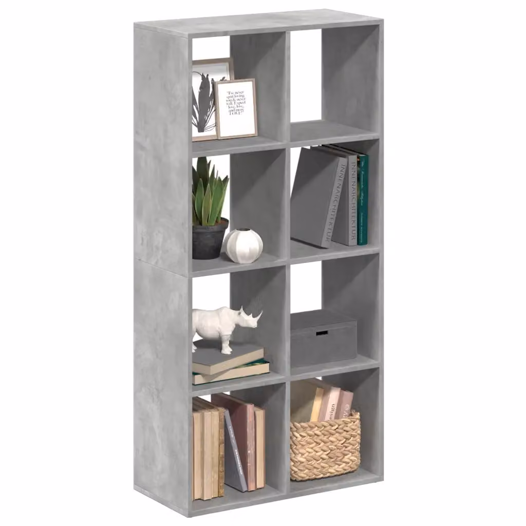 Libreria Divisorio Moderna vidaXL in MDF Grigio Opaco L: 69,5 cm, P: 29 cm, H: 137,5 cm
