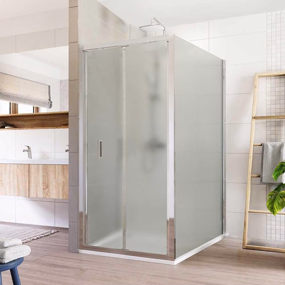 Cabina doccia Mereo, Lima, rettangolo, chiudibile, 80x90 cm, cromo ALU, vetro Point - CK87192K