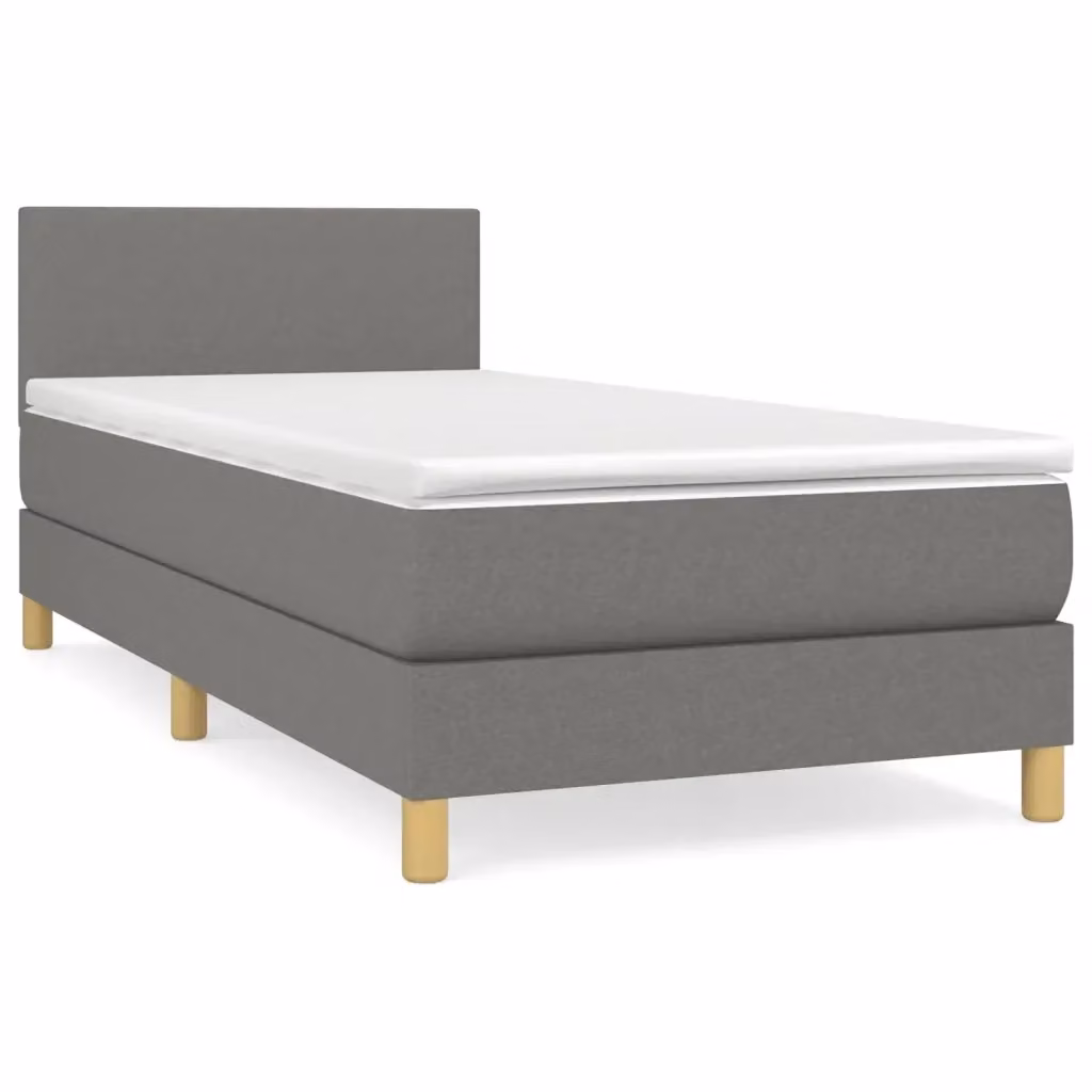 Letto Ibrido con Giroletto a Molle e Materasso vidaXL Grigio e Bianco L/P/H: 203 x 90 x 88 cm – 2