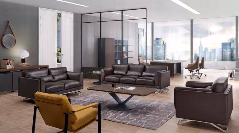 Kunstleder 3-Sitzer Sofa in Schwarz modernes Design