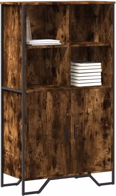 Credenza Buffet Armadio da Cucina Design Mania in Legno Multistrato Rovere Fumo L: 79,5 cm, P: 35,5 cm, H: 137,5 cm