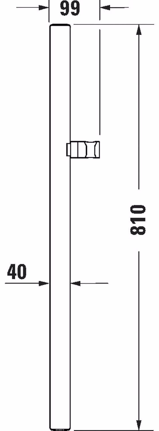 Asta per doccia, bianca lucida, 810 mm, regolabile
