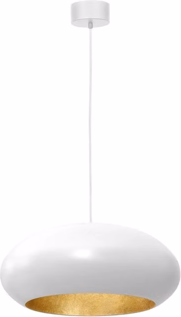 Lampada a sospensione ovale bianca oro Ø50 E27 Luminex