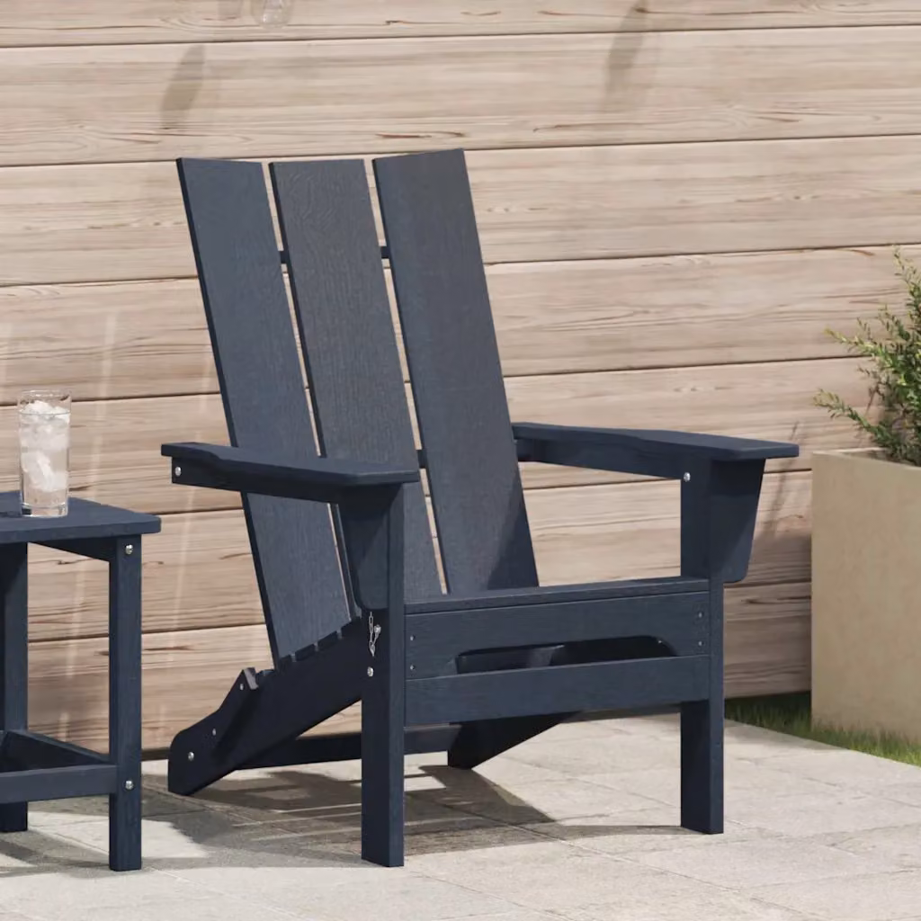 Sedia Adirondack pieghevole vidaXL in HDPE blu, L: 80,5 cm, P: 74,5 cm, H: 92 cm