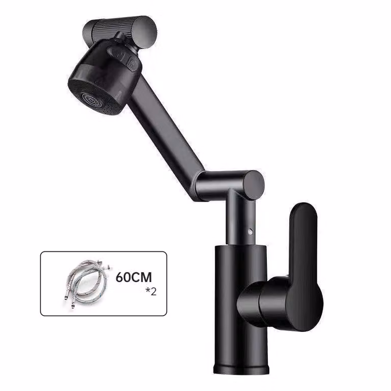 Miscelatore da lavabo ZELURXX, orientabile in tre dimensioni con angoli multipli, regolabile in altezza, utilizzabile in cucina, bagno, balcone, diametro 4 cm