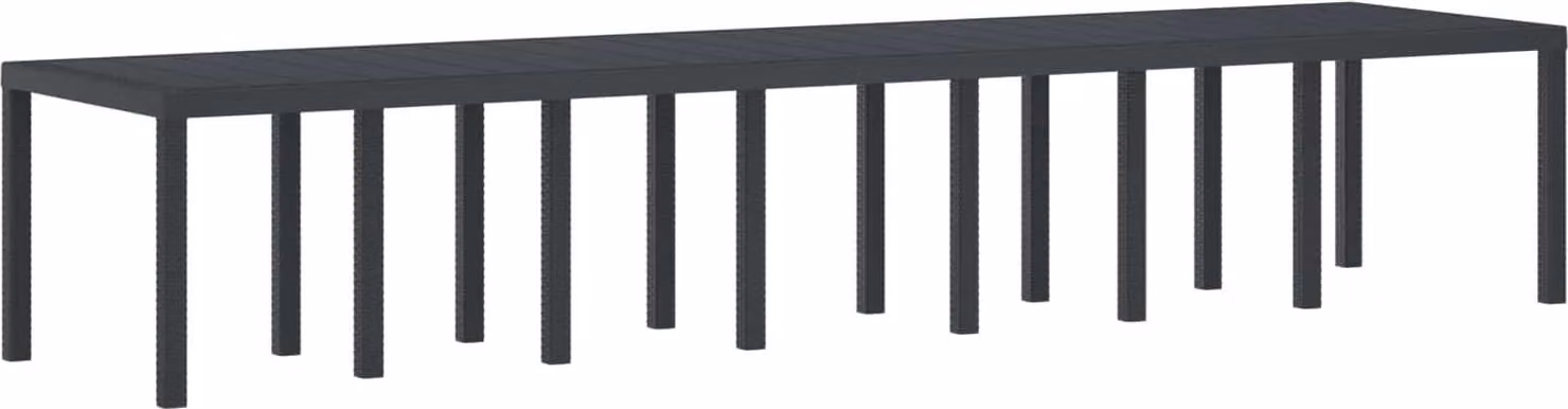 Tavolo da Giardino Antracite 400 x 100 x 73 cm polyrattan