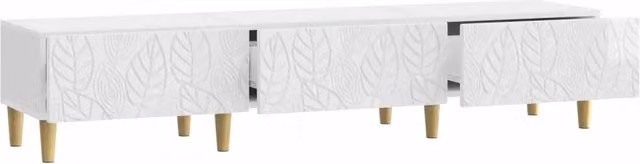 Mobile TV Design In Bianco Lucido in Legno Ingegnerizzato L: 147 cm, P: 34,5 cm, H: 30 cm