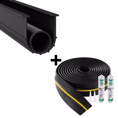 Kit di Tenuta per Davanzale Porta del Garage VEVOR Nero con Guarnizione a U da 6,09 m e O-ring in Plastica