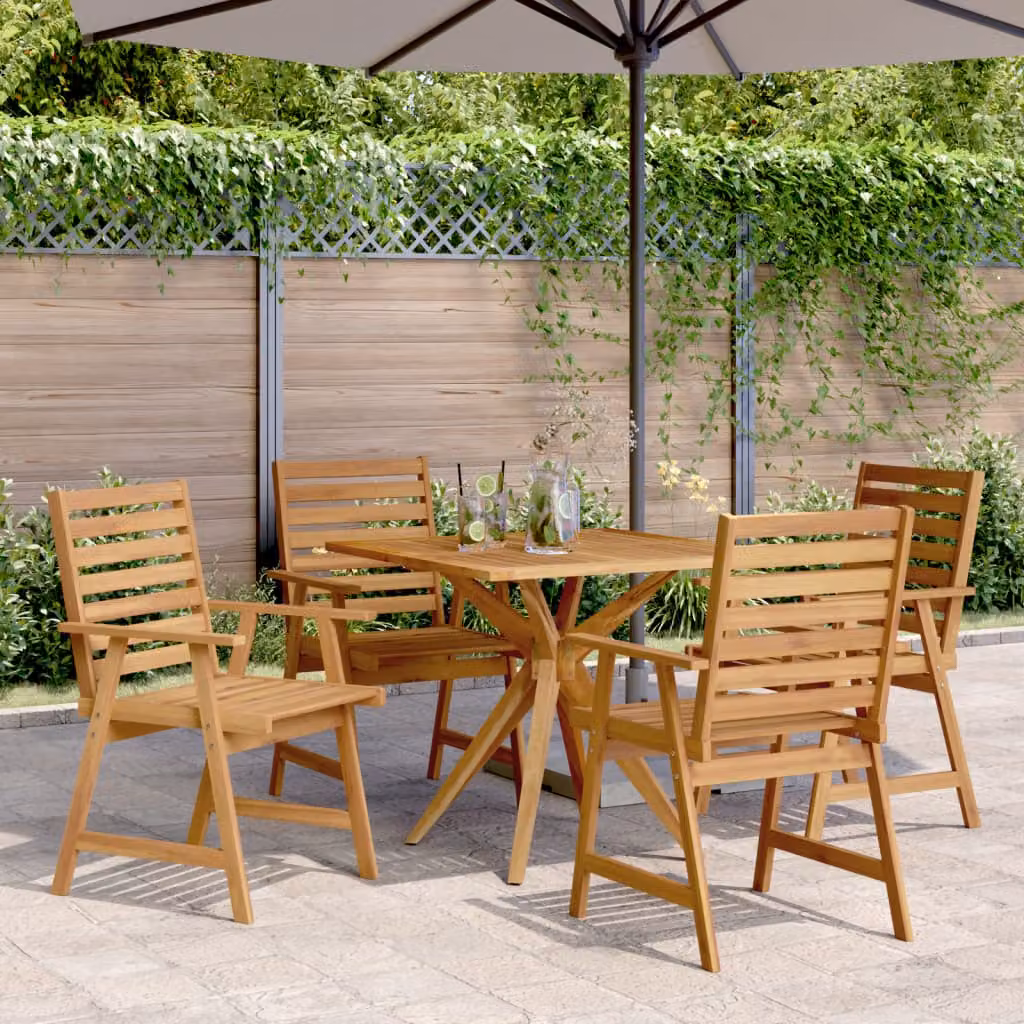 Set da pranzo per giardino vidaXL in legno di acacia marrone, 5 pezzi
