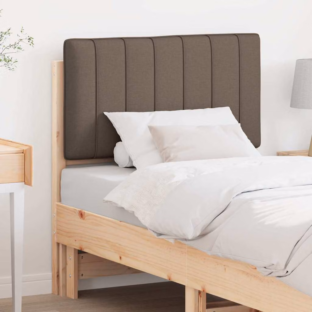 Testiera imbottita moderna vidaXL in pino massello, colore marrone e beige