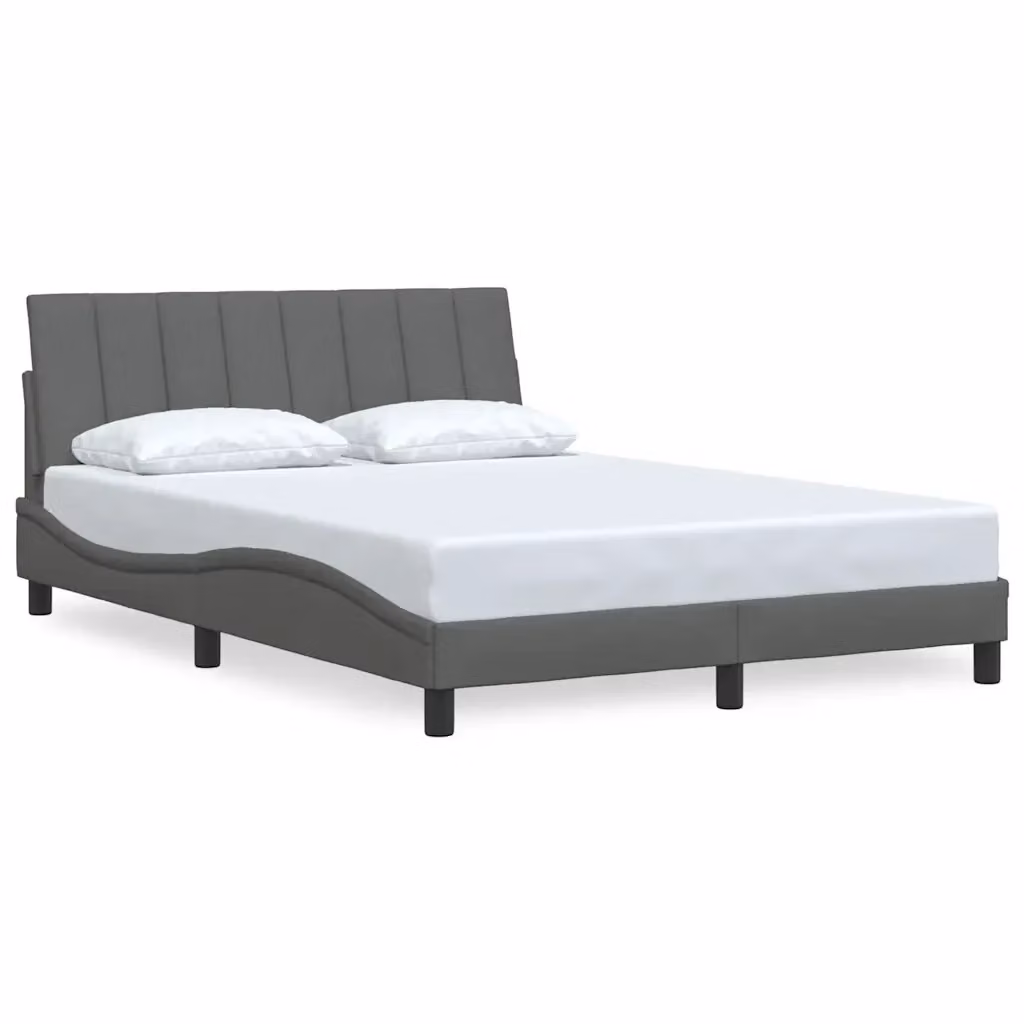 Giroletto senza materasso Hanko vidaXL in tessuto grigio con doghe in legno L/P: 120 x 200 cm – 2