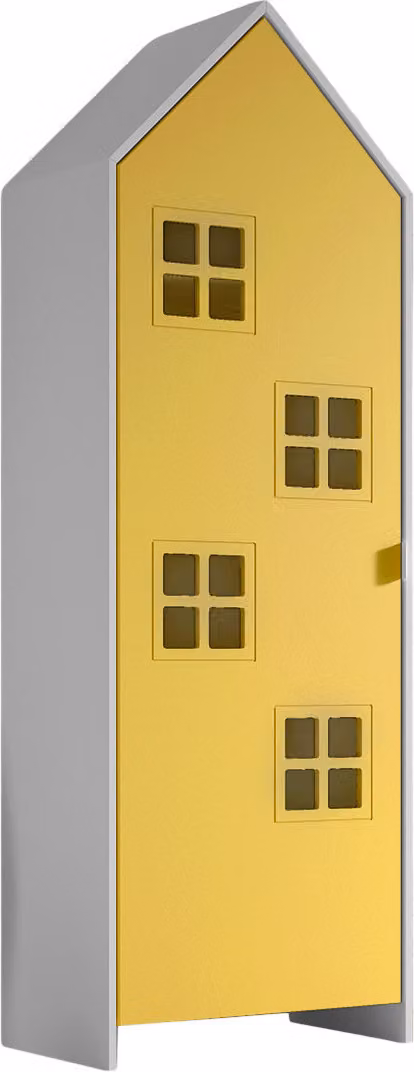 VIPACK - ARMADI CASAMI Armadio a 1 anta, 4 finestre, finitura MDF laccato giallo