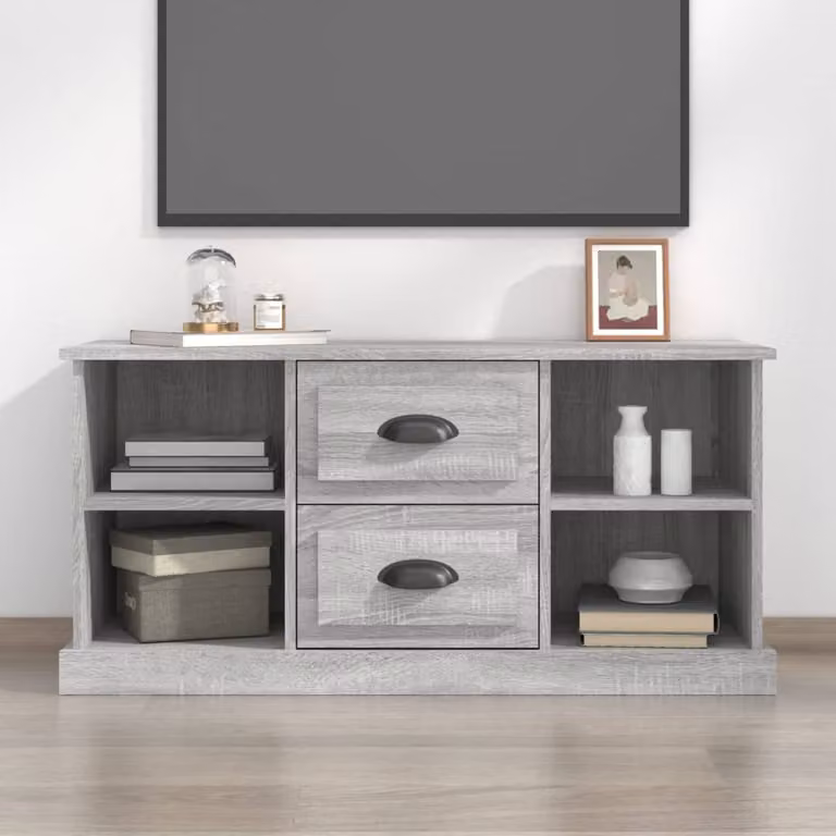 vidaXL Mobile Porta TV Moderno Grigio Sonoma in Legno Multistrato e MDF L: 99,5 cm, P: 35,5 cm, H: 48 cm