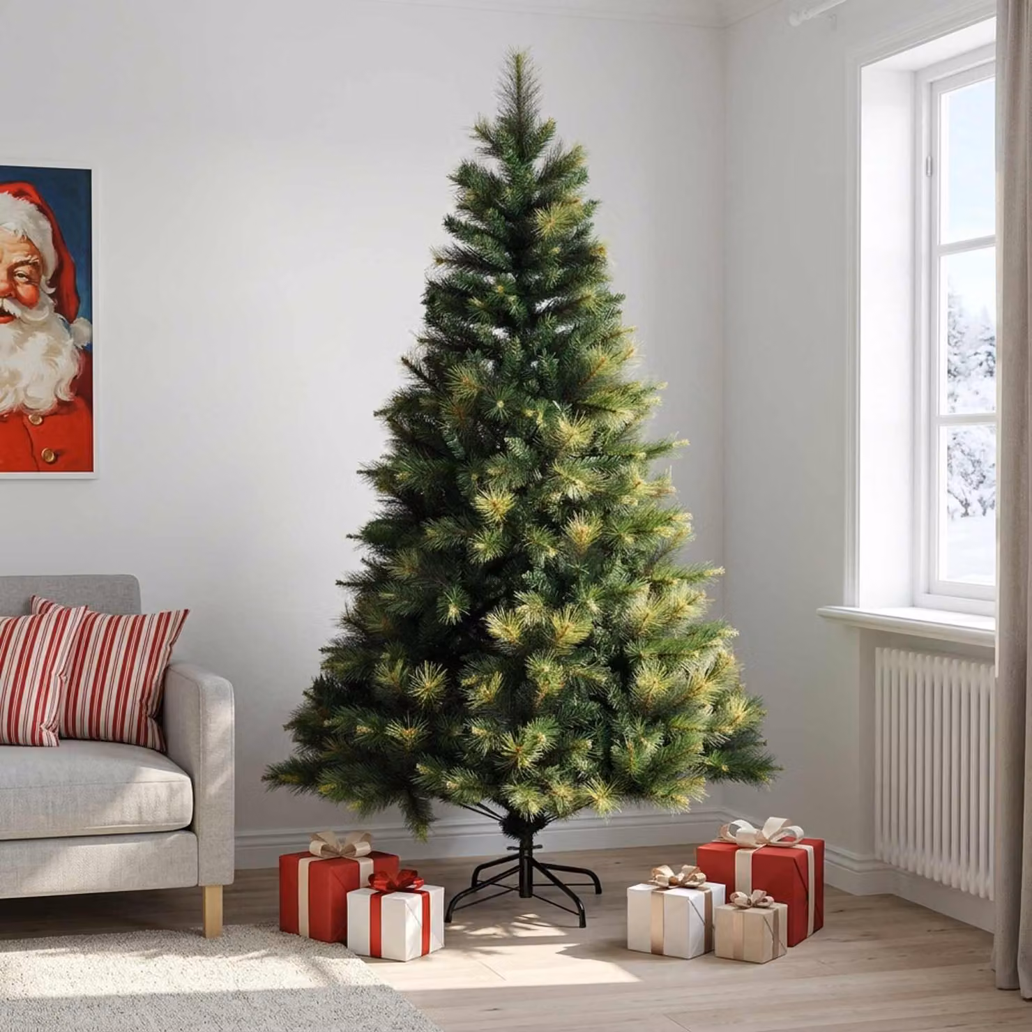 vidaXL Albero di Natale Artificiale con Rami Pieghevoli 210 cm