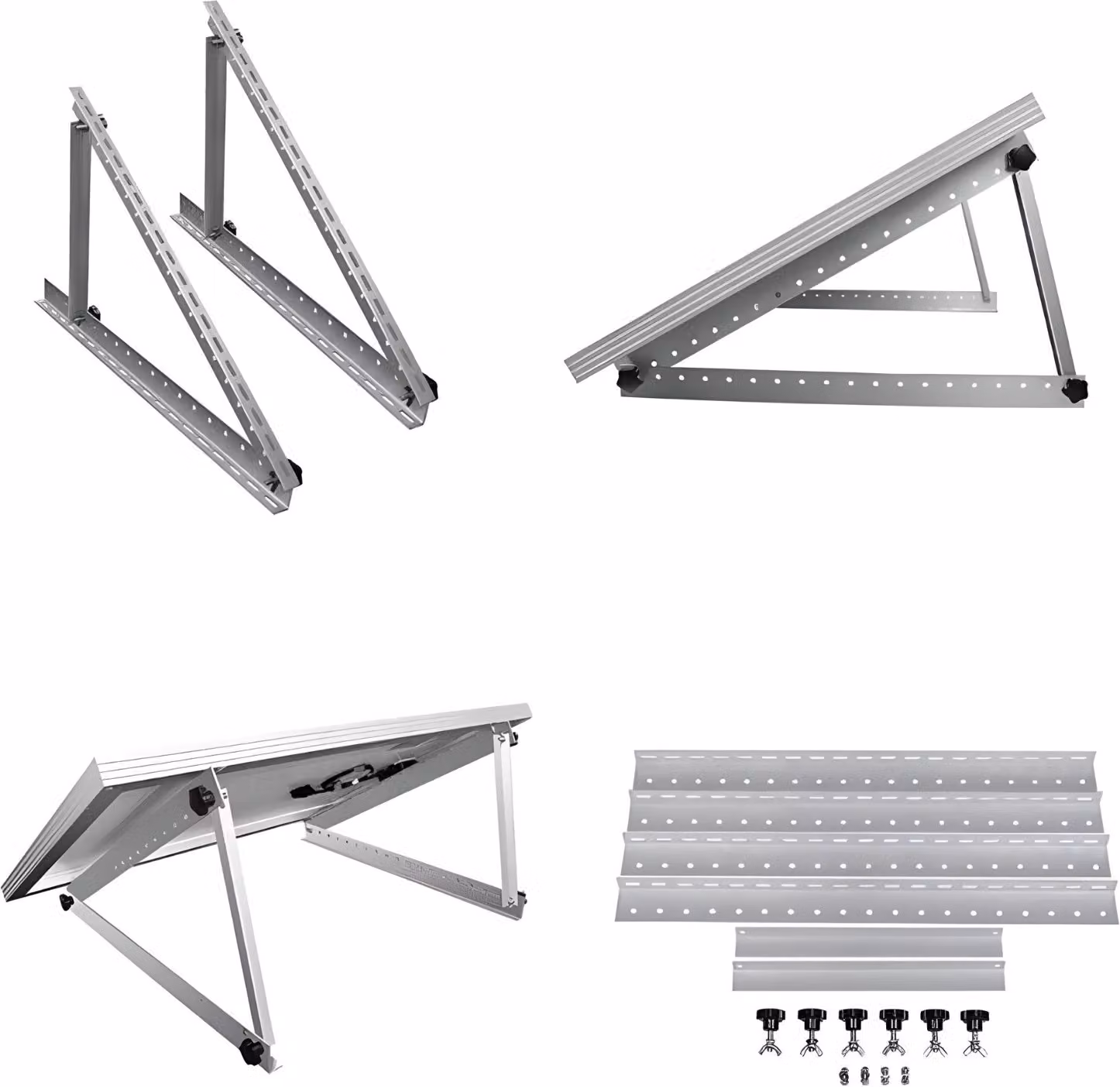 Staffa per centrale elettrica da balcone Set di elevazione Staffa solare per tetto da 45" pollici Staffa per modulo solare per tetto piano