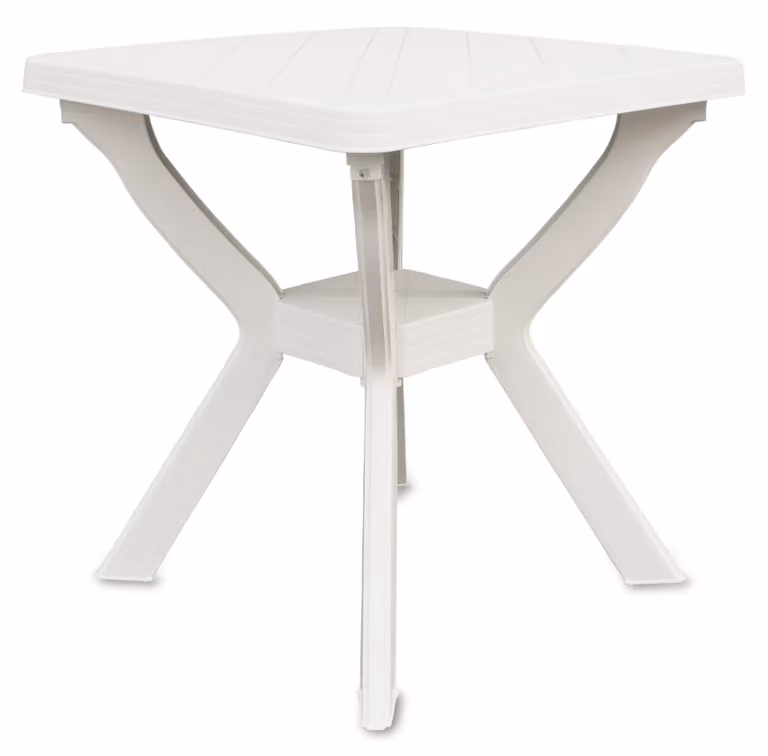 Tavolo da giardino in plastica RENO - ca. 70 x 70 x 72 cm - colore: bianco