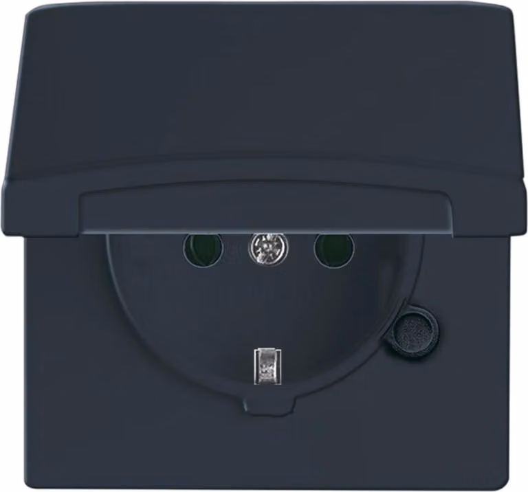 Presa Busch-Jaeger con coperchio ribaltabile Allwetter IP44 antracite, 1 pz.