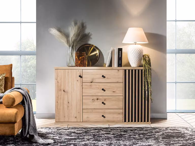Cassettiera combinata ORURO 1 – rovere artisan / nero