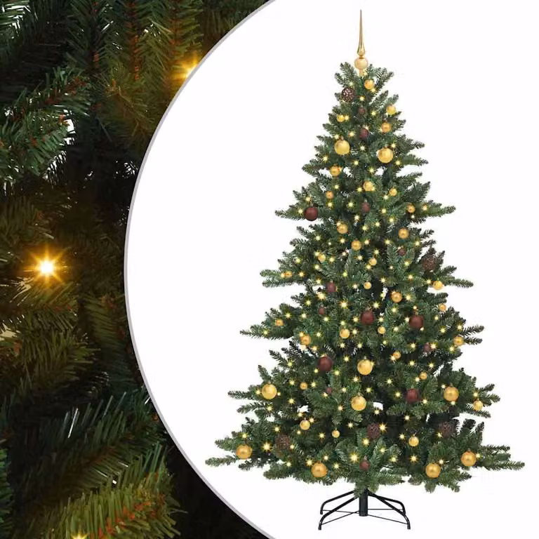 Albero di Natale artificiale pieghevole verde 210 cm PVC e acciaio