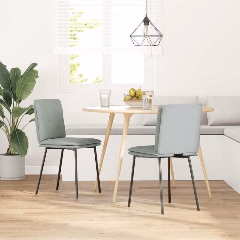 Sedie da Pranzo 2 pz Grigio Chiaro in Velluto